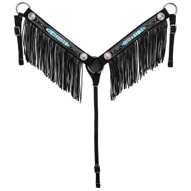 Black/Turquoise Aztec Nylon Tack Set