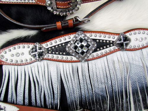 Bejeweled Black/White Tack Set