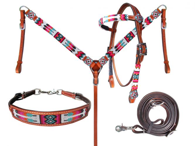 Tribal Beaded 4pc Tack Set