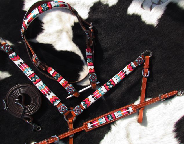 Tribal Beaded 4pc Tack Set