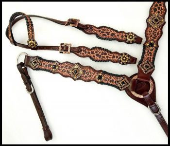 Dark Oil Cheetah Tack Set