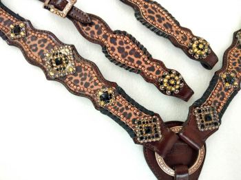 Dark Oil Cheetah Tack Set
