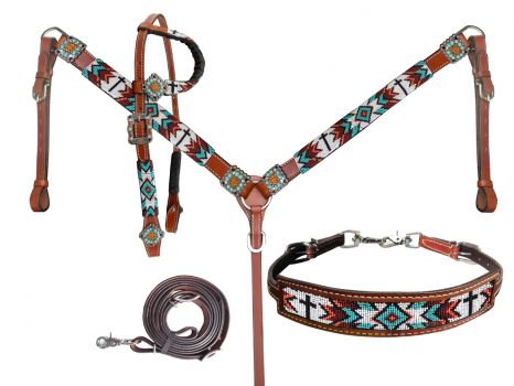 Southwest Cross Beaded Tack Set