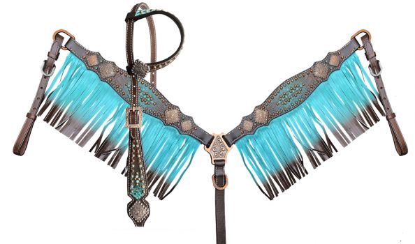 Teal/Brown Ombre Tack Set