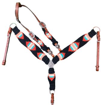 Black/Burnt Red Mohair Tack Set