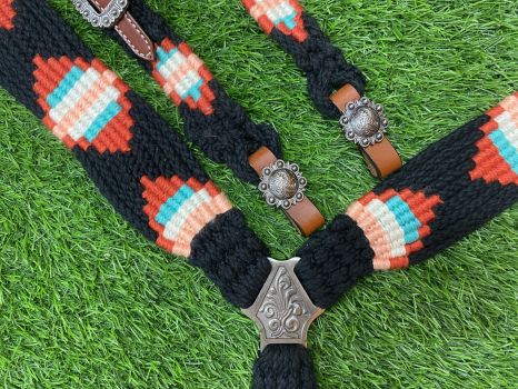 Black/Burnt Red Mohair Tack Set