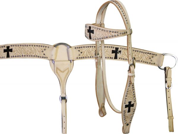 Light Oil Cowhide Cross Tack Set