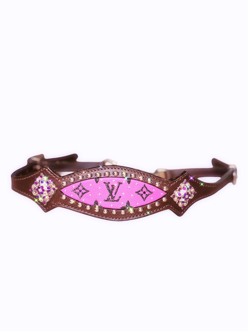 Rhinestone Purple LV Wither Strap