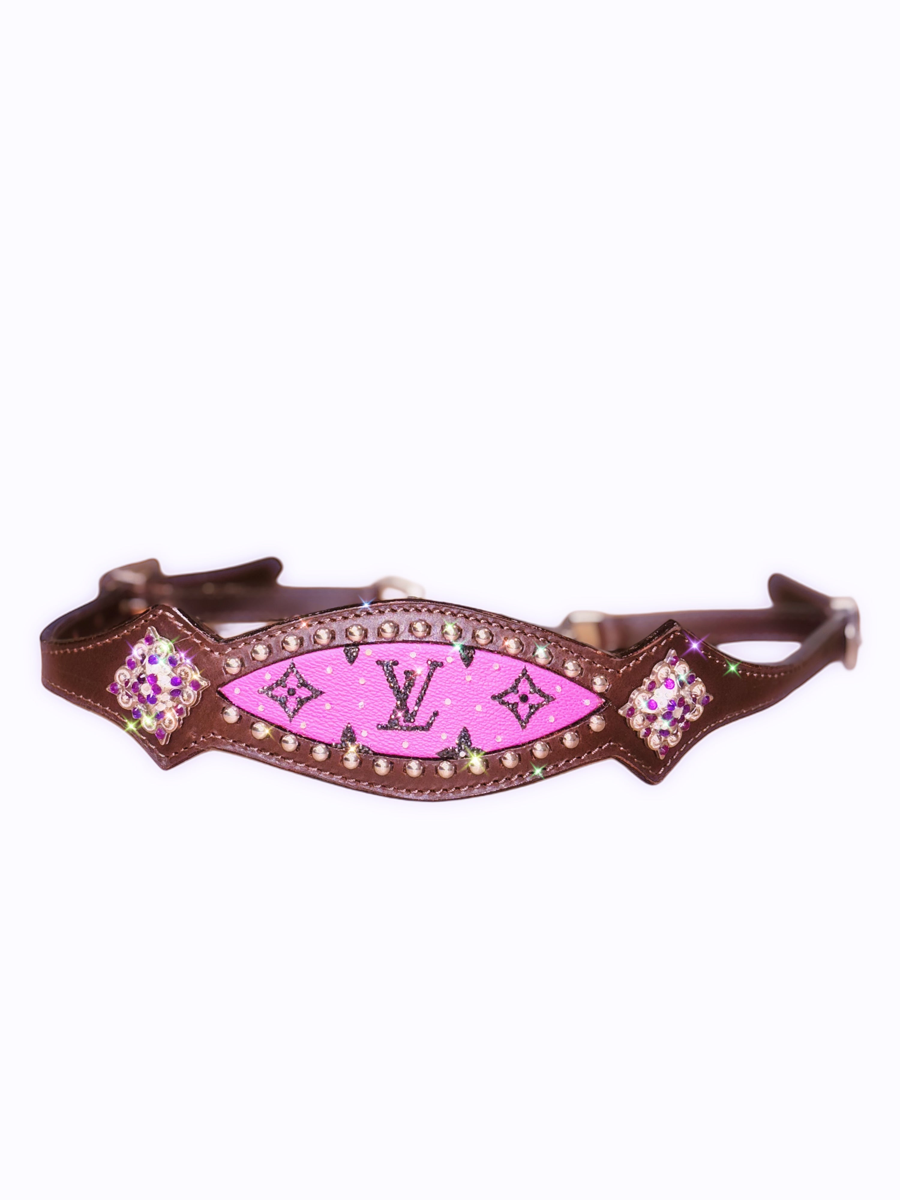 Rhinestone Purple LV Wither Strap