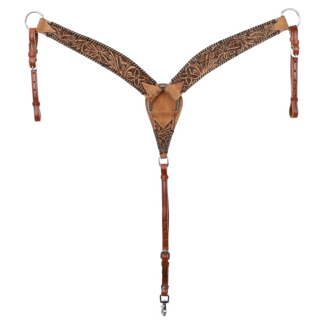 Tooled Flowers Black Stitch Tack Set