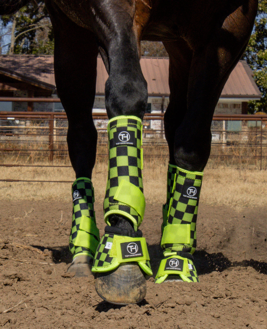 Lime/Black Checkered Sport Boots