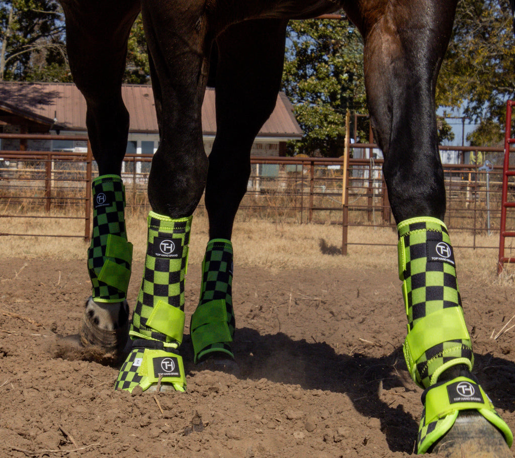 Lime/Black Checkered Sport Boots