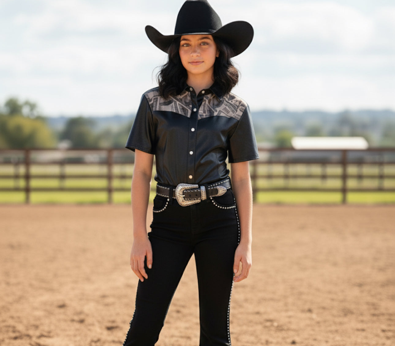 Girls Entry Fees Pearl Snap Jackpot Shirt