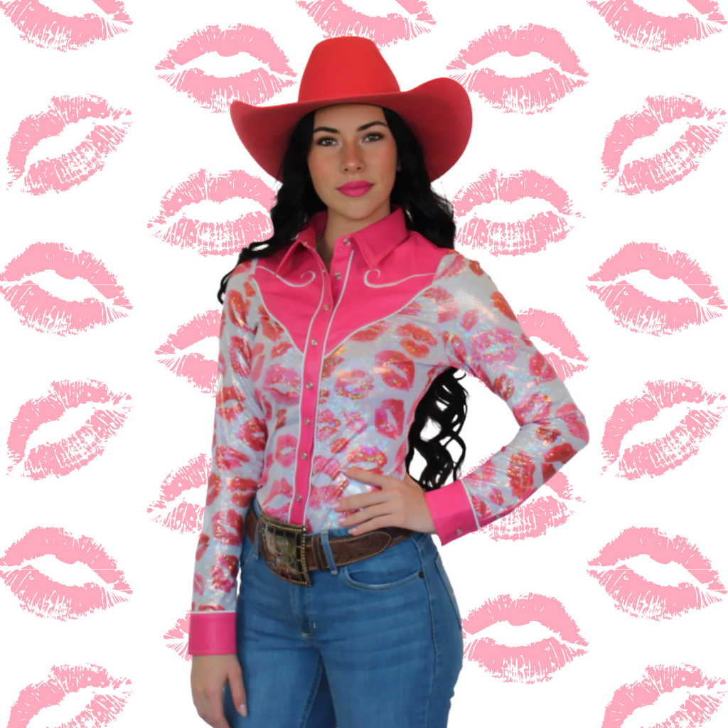 Girls Smooch & Spur Western Pearl Snap Rodeo Shirt