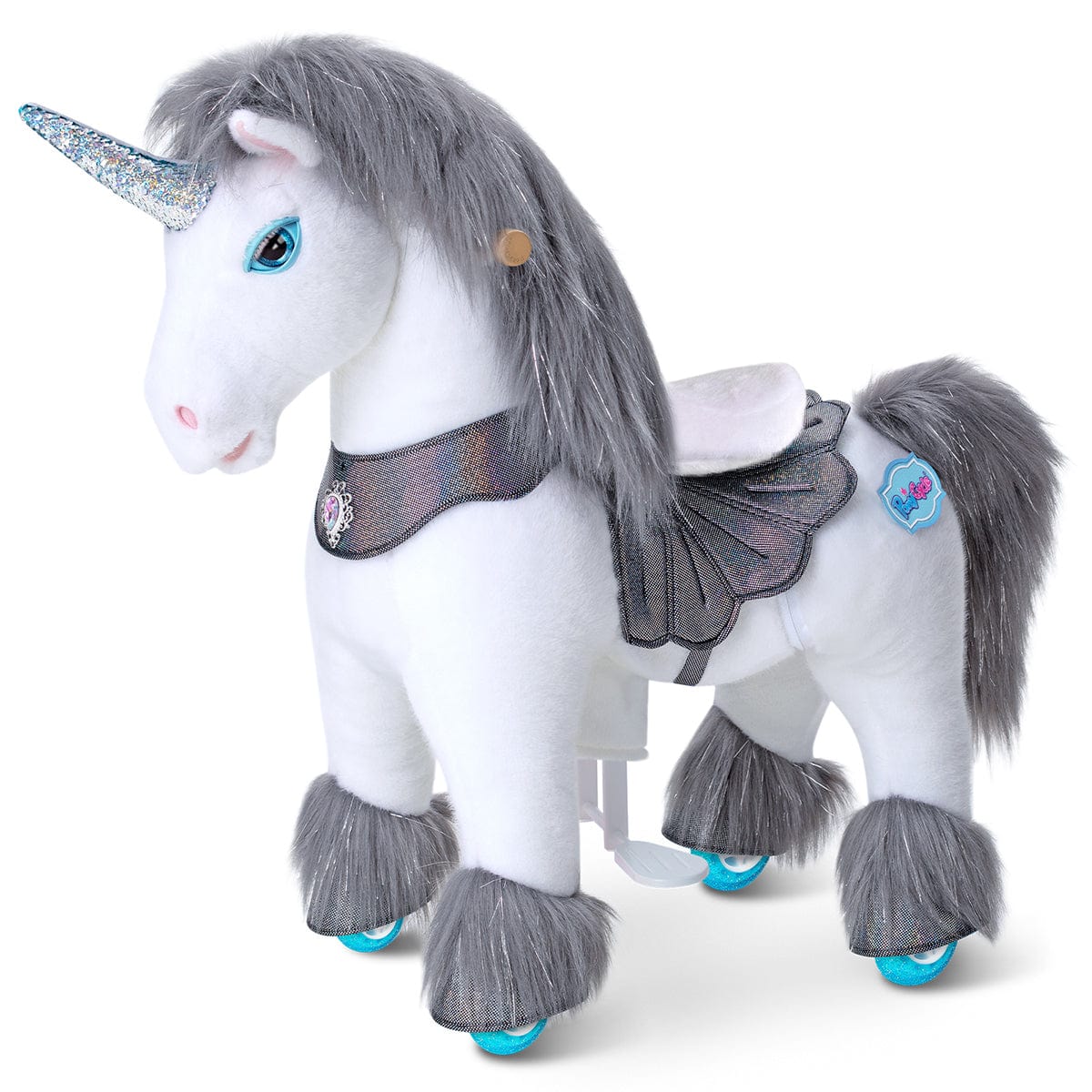 Model Y® Grey Unicorn Rideable Toy for Age 3-4