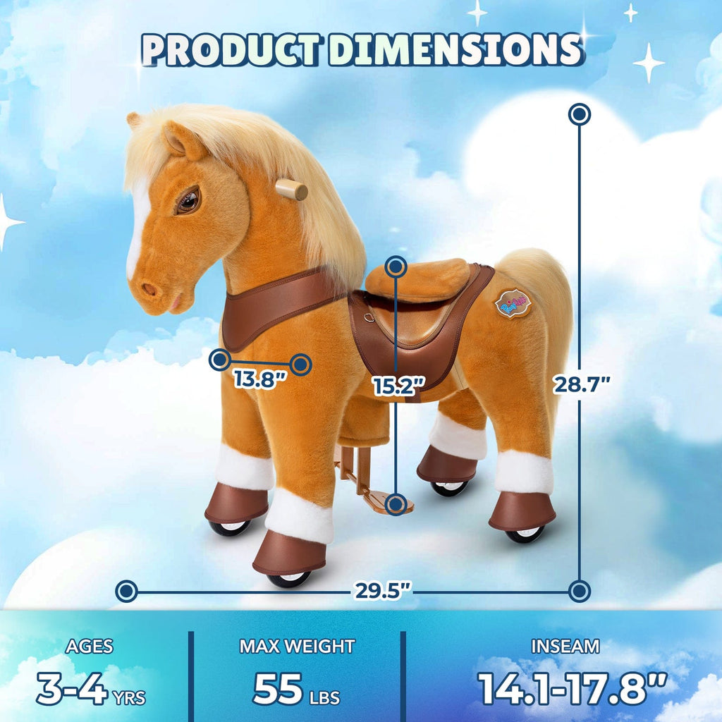 Model Y® Light Brown Horse Rideable Toy for Age 3-4