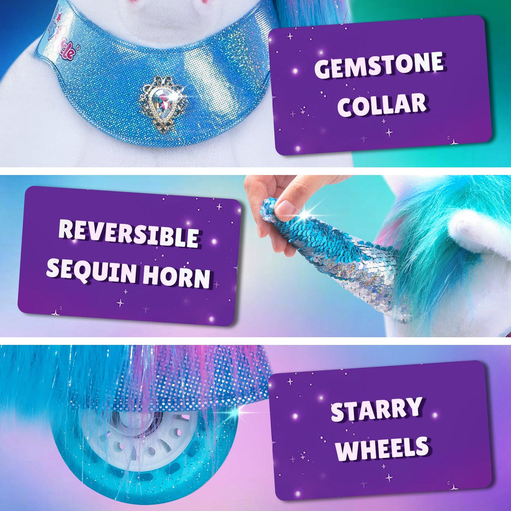 Model Y® Rainbow Unicorn Rideable Toy for Age 4-7