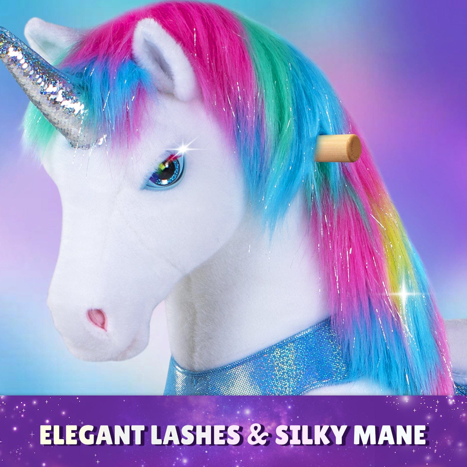 Model Y® Rainbow Unicorn Rideable Toy for Age 3-4