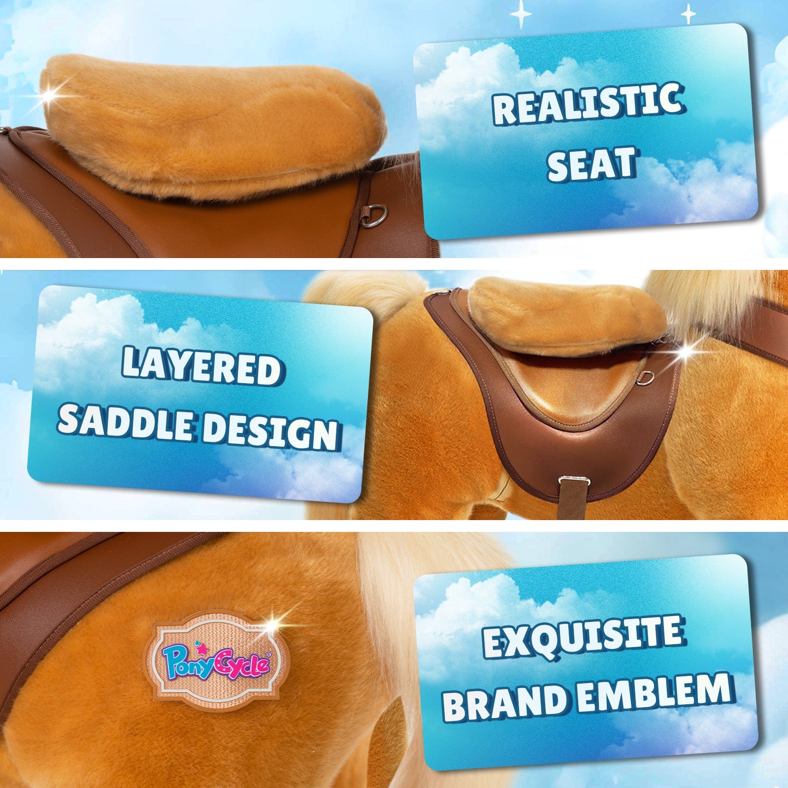 Model Y® Light Brown Horse Rideable Toy for Age 4-7