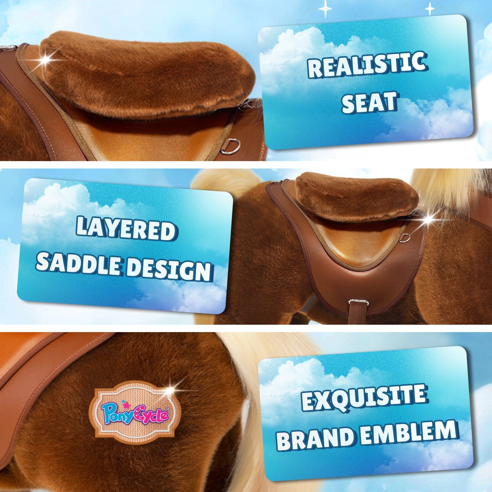 Model Y® Brown Horse Rideable Toy for Age 4-7